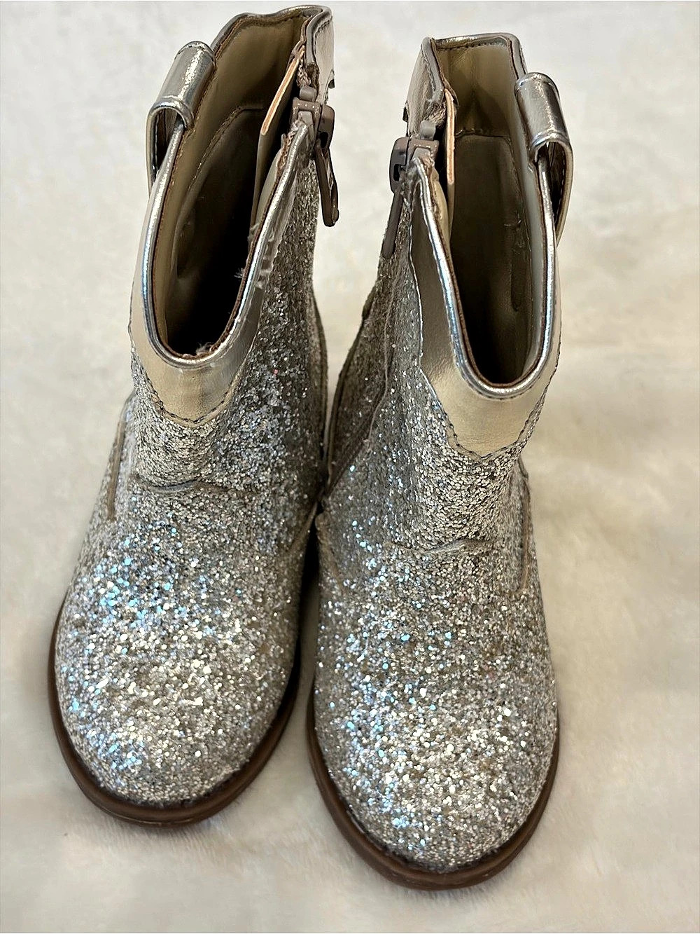 Cat and JackGlitter Ankle Boots Silver Girls US 5